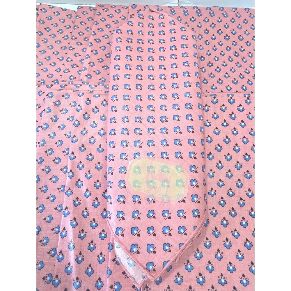 VTG 80s Audrey Dallas Pink & Blue Floral Cotton Napkins  Set of 13 - NWT NOS